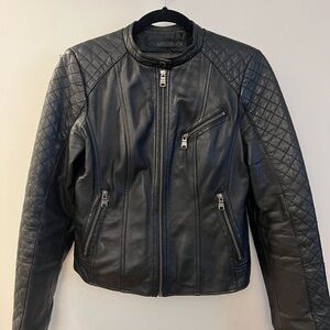 Andrew Marc Black Moto Leather Jacket